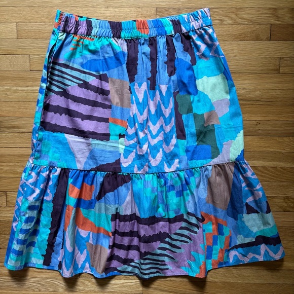 NWT Maude Vivante Cotton Colorful Abstract Skirt Size Small Boutique Unique - Picture 6 of 9